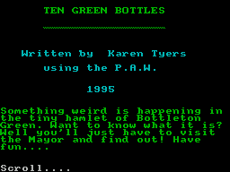 Ten Green Bottles (1995)(Zenobi Software)